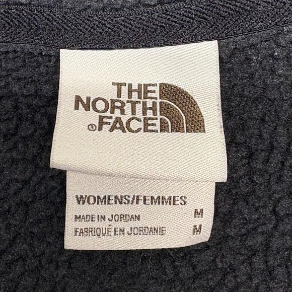 The North Face Crescent Full Zip Faux Sherpa Lined Sweater Jacket Black Size M - Picture 6 of 9